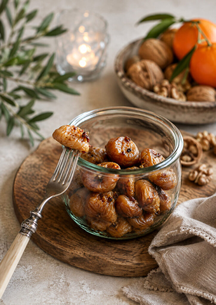Fichi secchi al rum con panna e zenzero candito