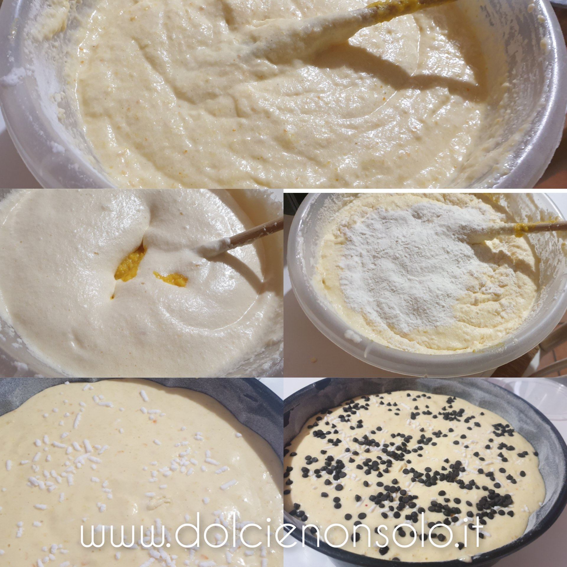 fasi di preparazione della torta allo yogurt