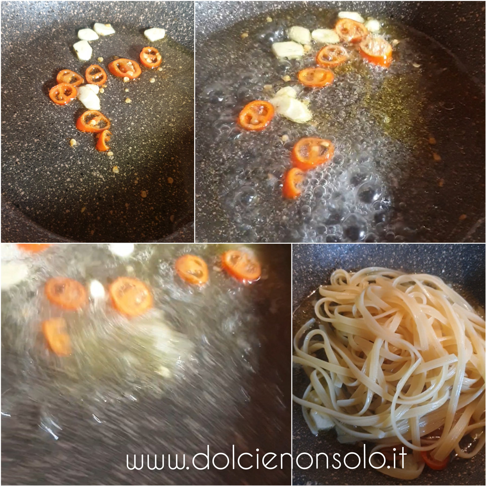preparazione pasta aglio ed olio