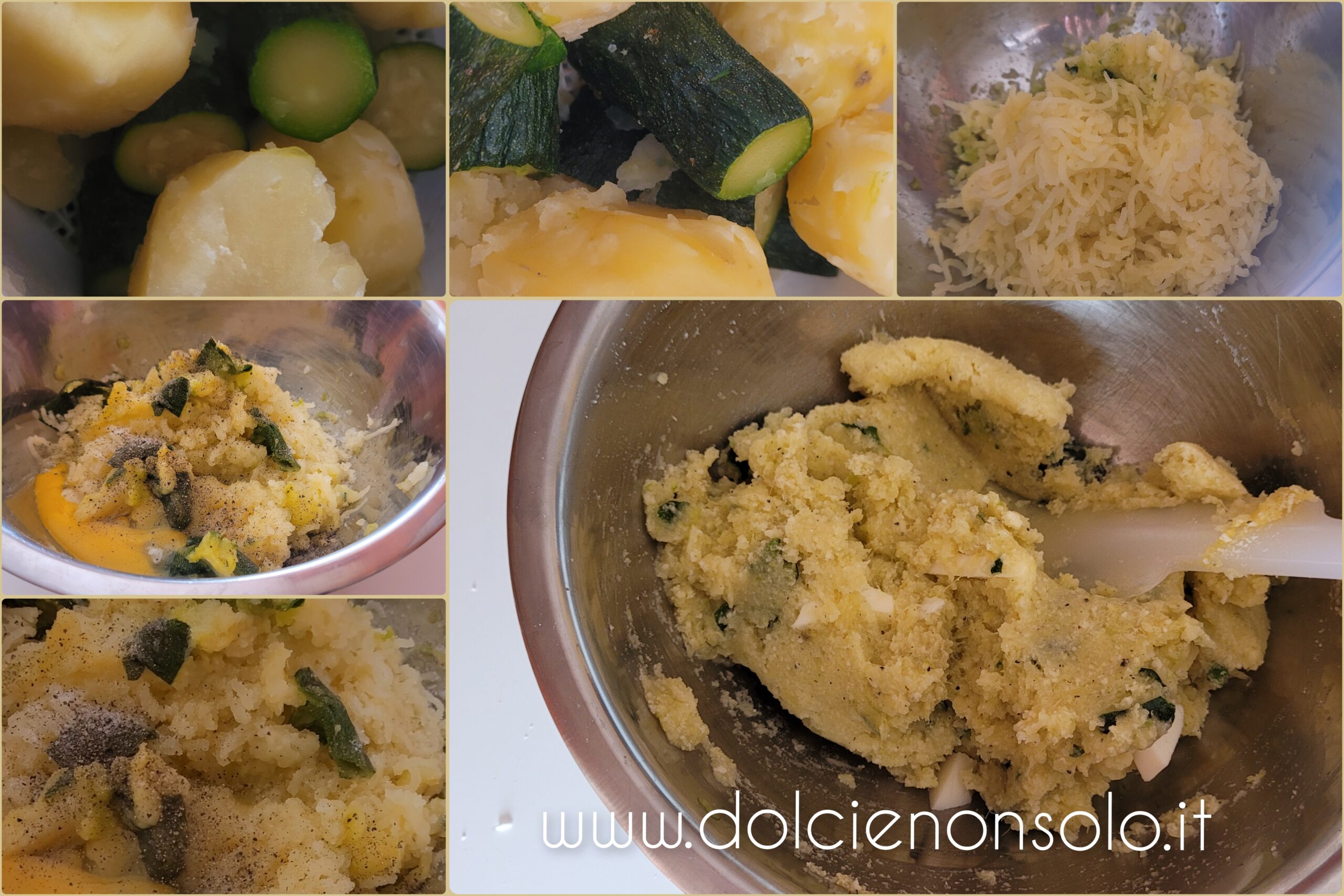 patate e zucchine per preparazione crocchette