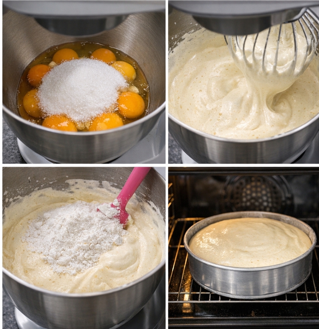 Preparazione impasto Pan di Spagna soffice