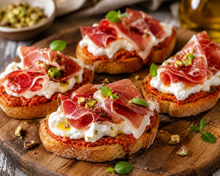 crostini con prosciutto jamonarium