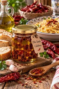 Olio santo calabrese con peperoncini tostati