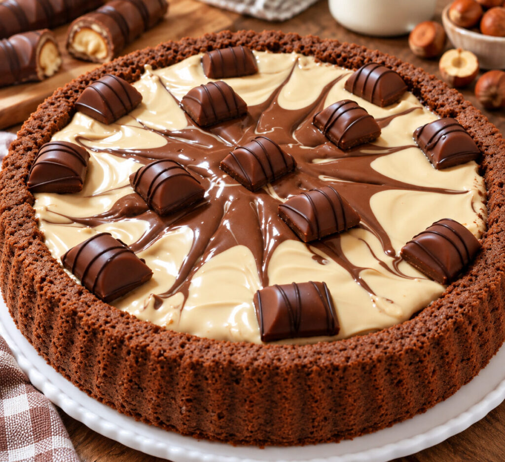 Torta Kinder Bueno simil, base al cioccolato con crema Nutkao e Nutella