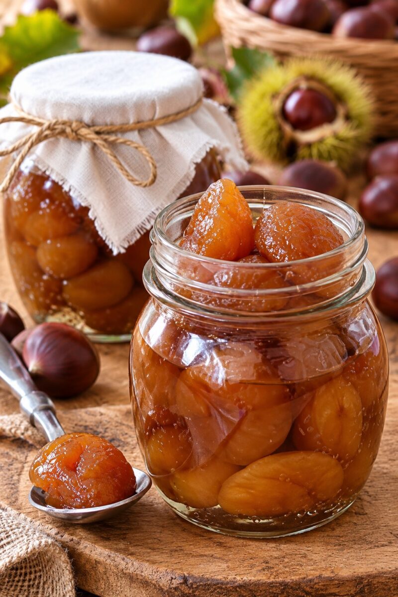 Marroni sotto spirito nei vasetti