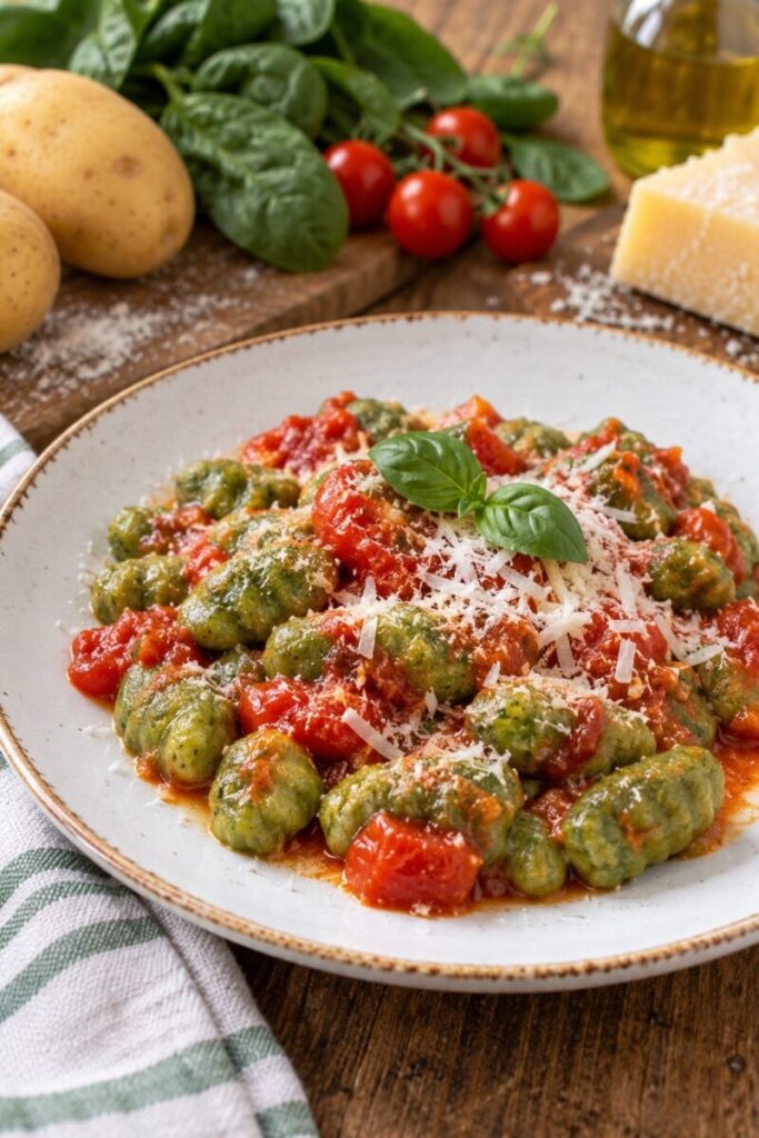 Gnocchi verdi con patate e spinaci