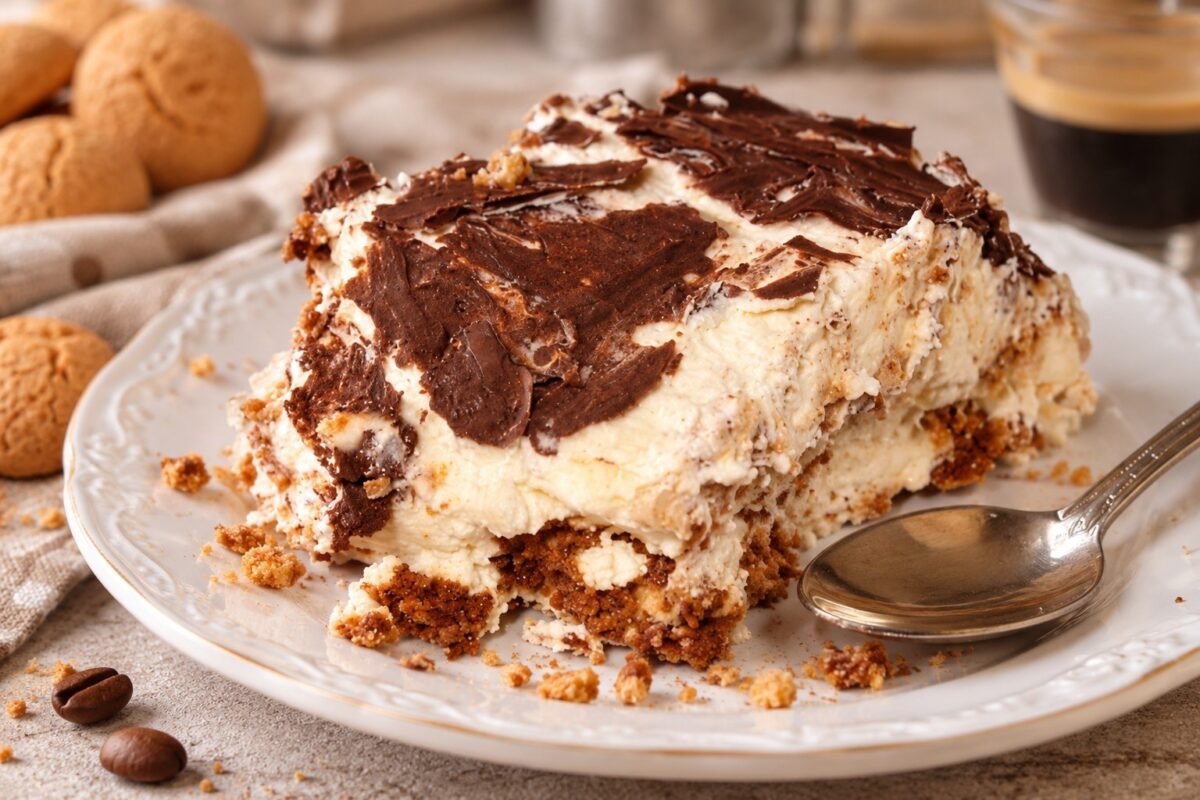 Semifreddo agli amaretti e caffè pronto da servire