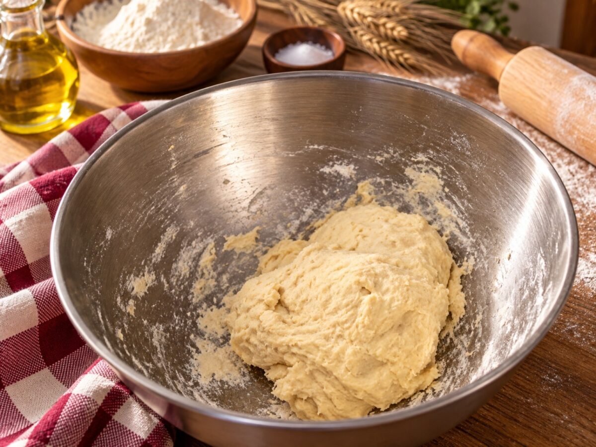 Preimpasto del pane a scacchi