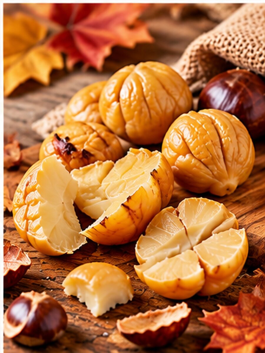 Castagne cotte e pelate