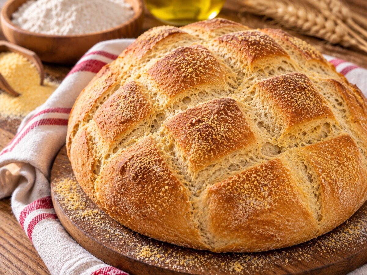 Dettaglio del pane a scacchi