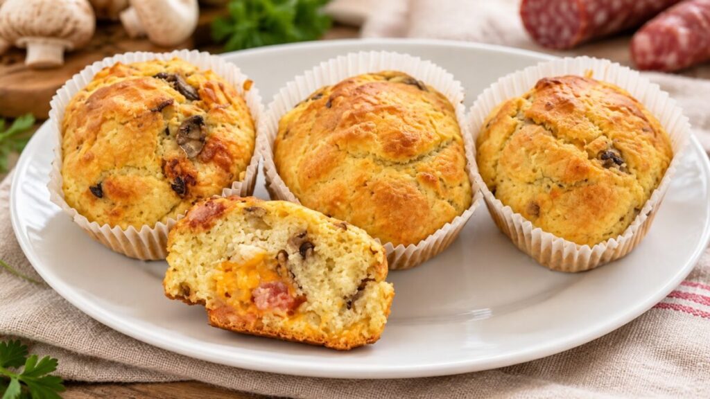 muffin salsiccia e funghi senza lattosio