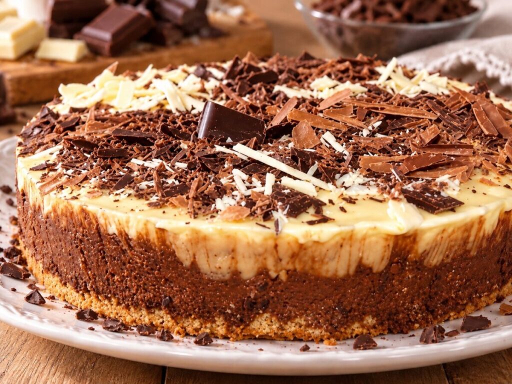Trionfo dei cioccolati: torta con tre mousse al cioccolato